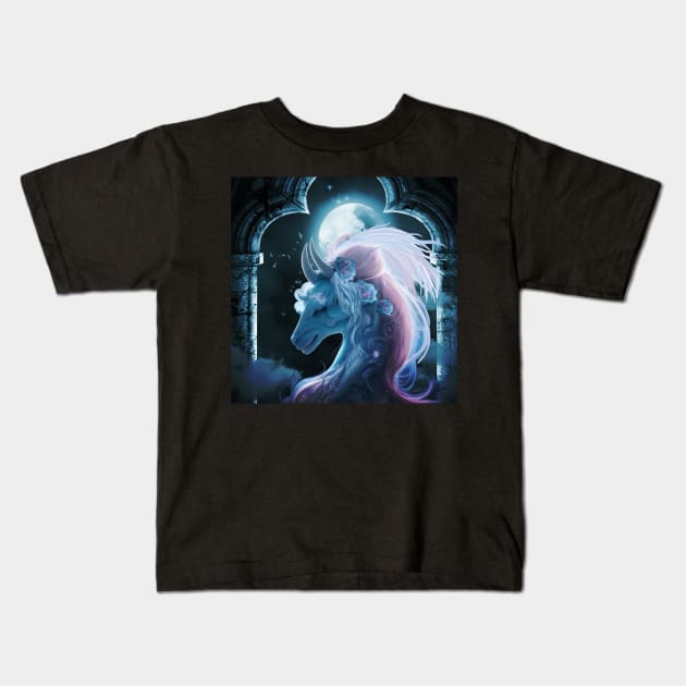 Impressive fantasy animal in the moonlight Kids T-Shirt by Nicky2342